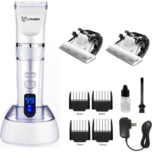 Professional Pet Dog Hair Trimmer Rechargeable LCD Display Dog Clipper Dog Electric Shaver Grooming Haircut Machine