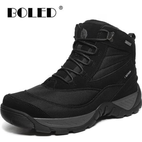 Top Quality Men Boots Leather With Canvas Tactical Desert Combat Boots High Top Wear-resisting Ankle Boots Outdoor Shoes Men