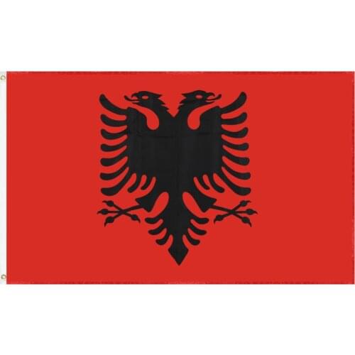 JiaHao Wholesale 100% Polyester Double Stitched Stock 3x5ft Albania Flag