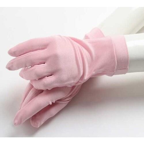 100% Real Silk Gloves Womens Spring Summer Gloves Soft Silky Female Sunproof Gloves Ladies Mittens Anti-UV glove 8 colors