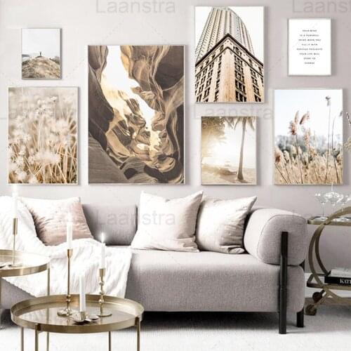 Landscape Canvas Poster Landform Plants Weed Home Decoration Living Room Painting Reed Architecture Still Life Bedroom Print