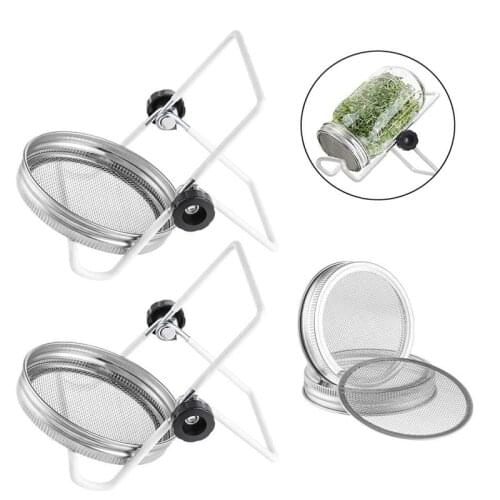 1pc/set Sprouting Stand Sprouting Strainer Glass Sprouter Jar Foldable Size For Home Kitchen Garden Stainless Steel Garden Tool