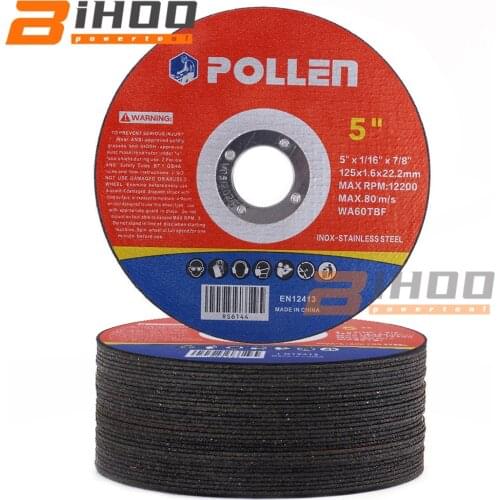 5 Inch Resin Cutting Disc Cut Off Wheels Flap Sanding Grinding Discs Angle Grinder Wheel for Metal Iron Thickness 1.6mm 1-40Pcs