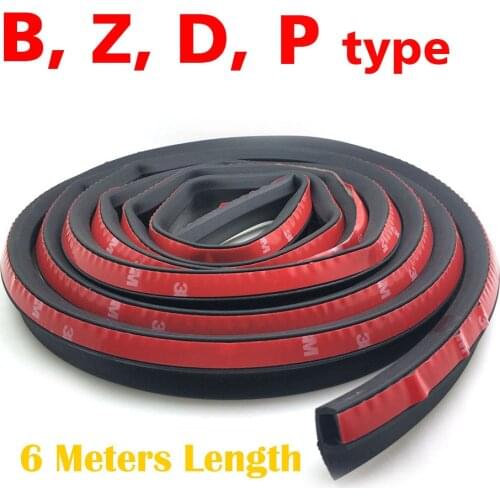 6Meter Z D P B type 3M adhesive car door rubber seal Sound Insulation noise insulation car door weatherstrip