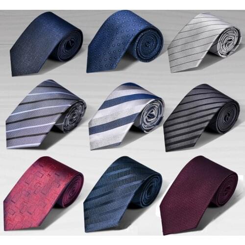 Luxury 8 CM Stripe 100% Silk Tie for Men Brand Designer Business Suit Dresses Necktie Male Wedding Party Gift Box