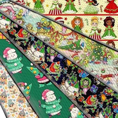 50*145cm Christmas Designs Bullet Textured Santa Hat Liverpool Fabric For DIY Sewing Quilting Needlework Material