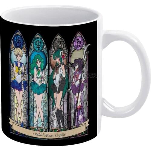 S.M. Crystal Stained Glass Style White Mug Coffee Mug Afternoon Tea Christmas Cups Ceramic Mug 330ml for Coffee Colorful Stained