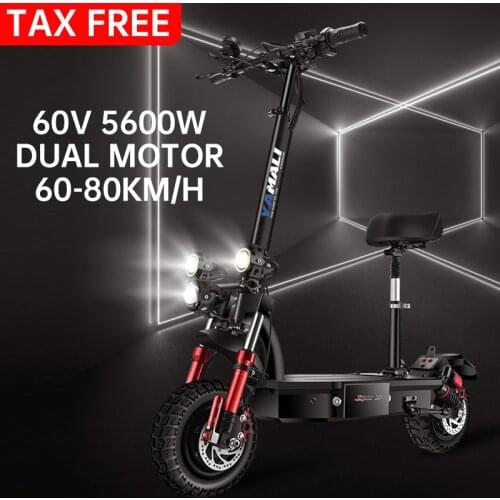 5600W Electric Scooter 80KM/H Adult Dual Motor 11inch Off Road Powerful E Scooter 60V 20AH 26AH 38AH Foldable Kick Skateboard