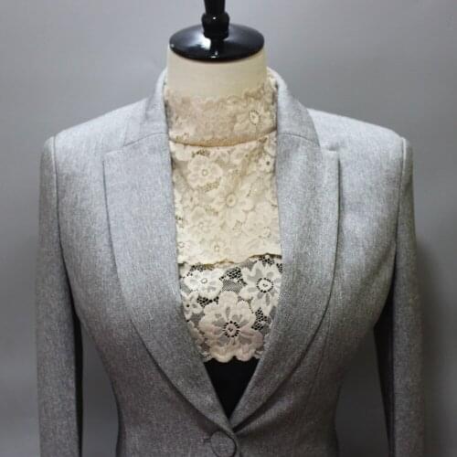 Linbaiway Detachable Collars for Women Lace Flower Embroidered Shirt Faux Collar Ladies Fake Collars Half Shirt Ruffle Collar