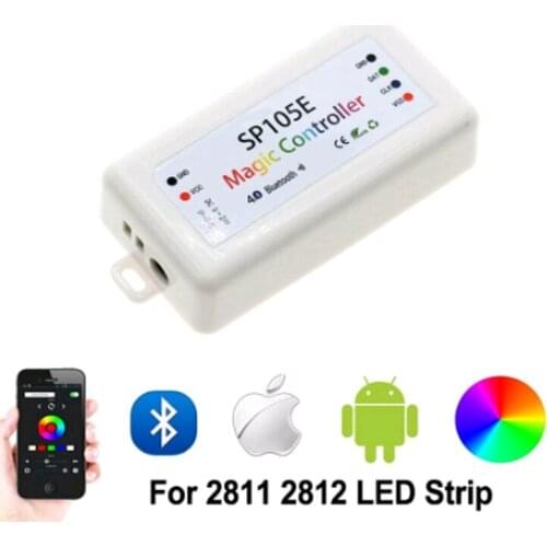 SP110/ 105E RGB controller Bluetooth WS2811 WS2812B ws2812 led dimmer SK6812 RGB RGBW APA102 WS2801 pixels Led Strip IOS Andro