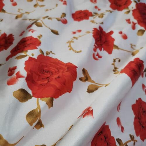 Handmade Craft Fabric Rose Soft Satin glossy Material DIY Lining Charmeuse Tissue Fabric