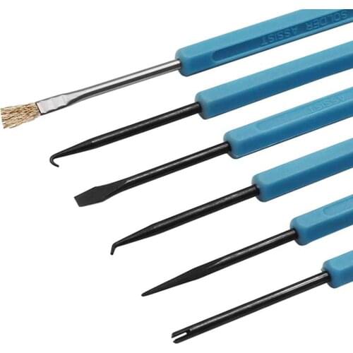 6pcs Desoldering Aid Tool PCB Cleaning Repair Tool Soldering Aid Assist Tools Set Circuit Board Soldering Welding Auxiliary Tool