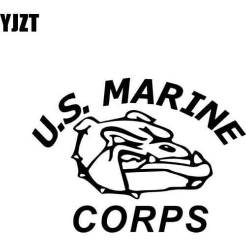 YJZT 15.2CM*11CM US Marine Corps Military Car Sticker Decor Vinyl Decal Black/Silver C3-0120