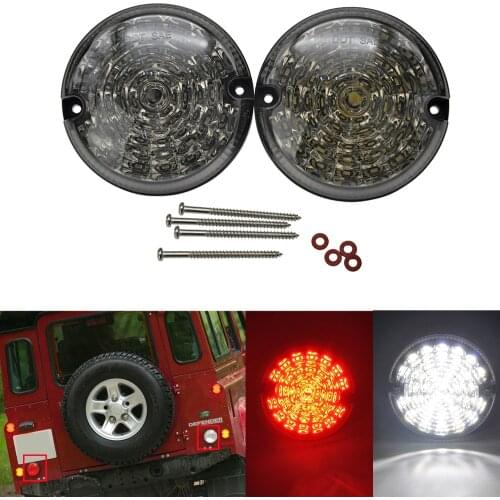 2pcs Smoke Rear Fog Lamp Reversing Light 95MM LED Upgrade Kit For Land Rover Defender