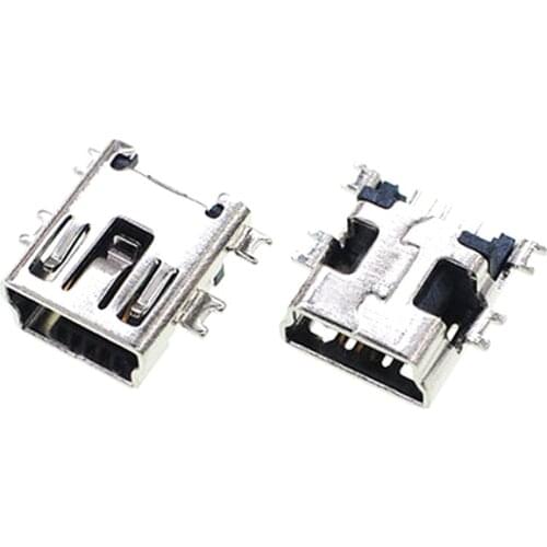 10 pcs MINI USB socket SMD T-type female port Straight foot Bend foot 2 4 Positioning short body Sinking plate