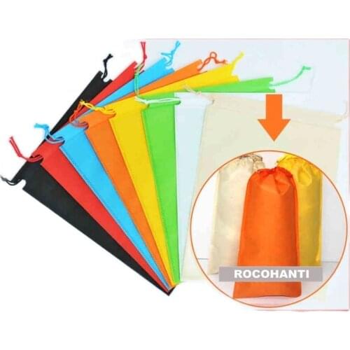 100pcs Non-woven Fabric Shopping Bag with Print Non Woven Drawstring Bag Shoes Jewelry Promotional Gifts Customized Logo Bag