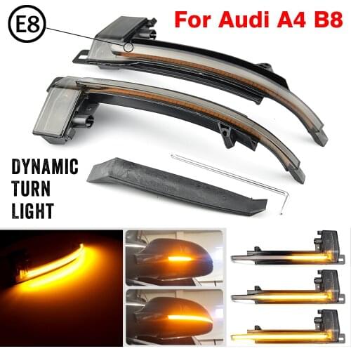 2pcs For Audi A3 8P B8.5 2010-2013 LED Dynamic Turn Signal Blinker Sequential Side Mirror Indicator Light