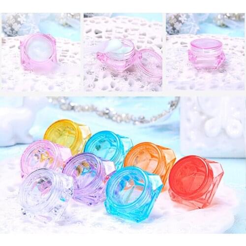 5g Colorful Bottle Square Diamond Transparent Cosmetic Empty Jar Pot Eyeshadow Lip Balm Face Cream Sample Cream Container