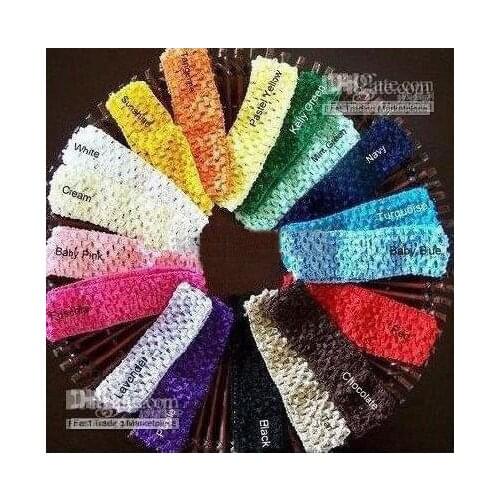600pcs 1.5 Inch Crochet Headbands Girls U Pick Colors Headbands Girl Hair Bow Headband Hairbow