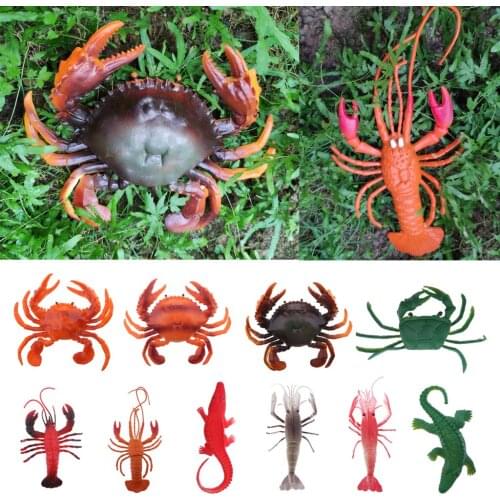 Aquarium Plastic Fish Tank Artificial Lobster Ornament PVC Plastic Vivid Lobster Fake Lobster Crab Model Animals Decoration