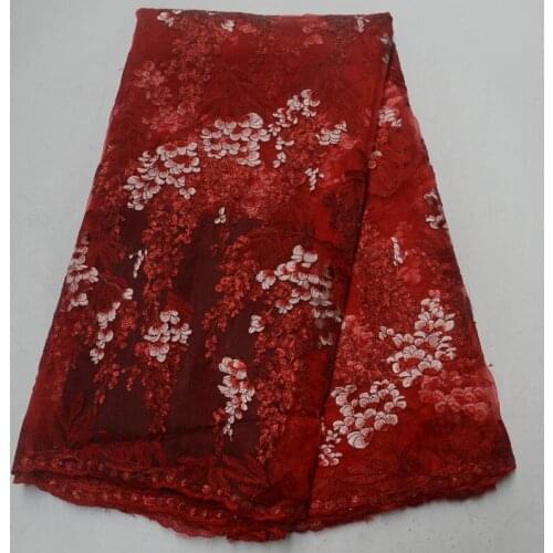 Free shipping (5yards/pc) high quality African Frenhc net lace fabric with gorgeous sequins embroidery for party dress FLP920