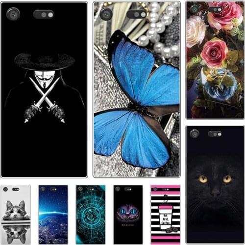 Phone Case For Sony Xperia XZ1 G8341 G8342 Xperia XZ F8331 Case For Sony Xperia XZ1 Compact G8441 Animal Cat Cover Coque
