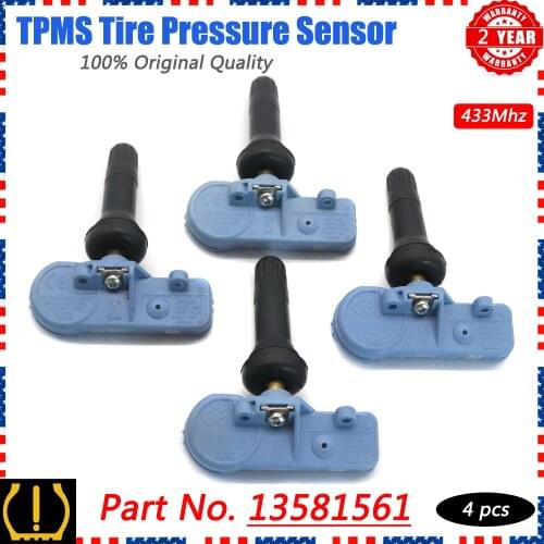 XUAN 4 PCS Tire Pressure Monitor Sensor TPMS For Opel Buick Enclave Cadillac CTS SRX XTS Escalade GMC Acadia 433MHZ 13581561