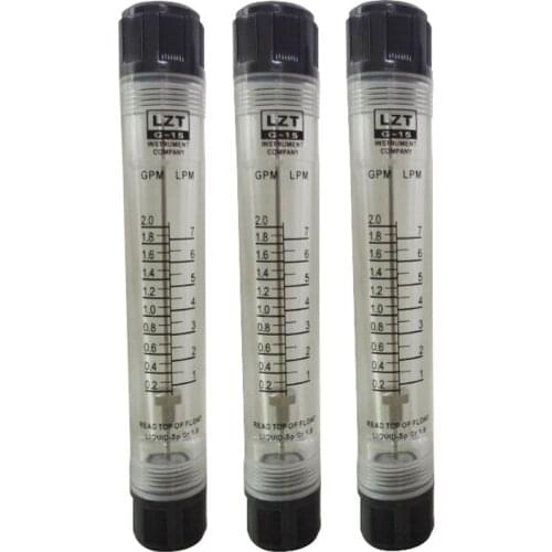 JFBL 1/2" Female Thread 0.2-2.0 GPM 1-7 LPM Water Liquid Inline Flowmeter Rotameter LZT