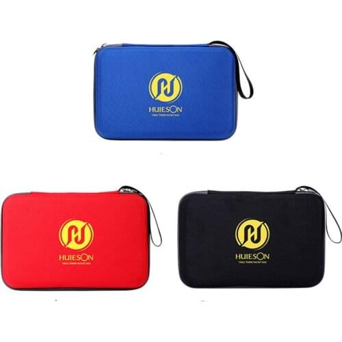 Huieson Quality Portable Table Tennis Racket Bag PU Waterproof Ping Pong Hard Case Protection for PingPong Paddle