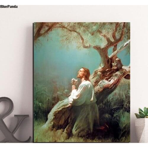 Jesus Christ Praying At Gethsemane Canvas Prints Picture Modular Paintings For Living Room Poster On The Wall Home Decor