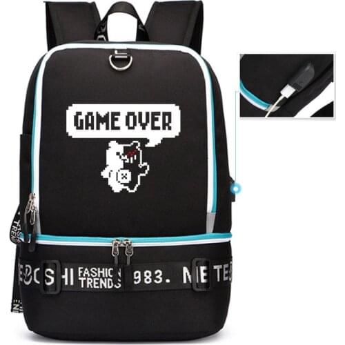 Danganronpa Monokuma Kawaii Backpack Anime Women Backpack Mochila Feminina CANVAS School Bags for Teenage Girls Laptop Backpack