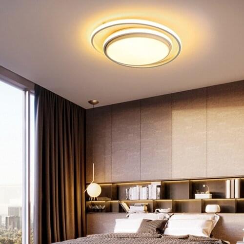 2020 New Modern Led Ceiling Lights For Living room Bedroom Fixture remote controller+Dimmable White or Black Round Ceiling Lamps