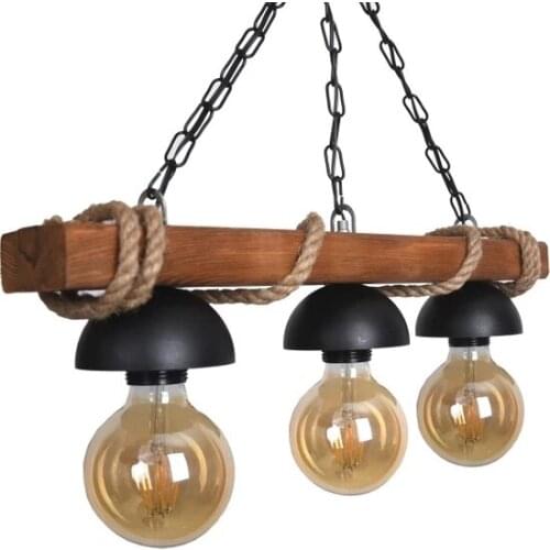 Modern 2021 Hobala Wood Rope Single-Dual-Triple Rustic chandelier chandelier люстра