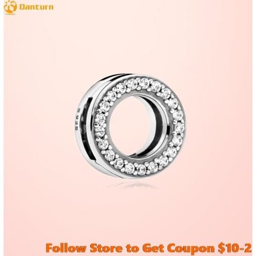 2020 New 925 Sterling Silver Beads Circle of Pave Clip Charms fit Original Pandora Reflexion Bracelets Women DIY Jewelry