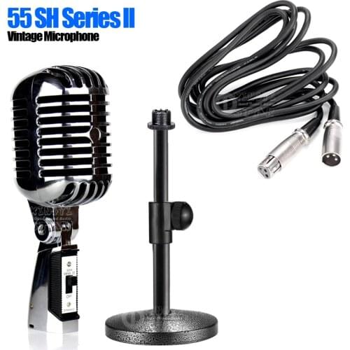 55 SH Desktop Wired Pro Metal Dynamic Retro Vintage Microphone Stand For Youtube Computer Sound Card Karaoke Speaker Mixer Sing