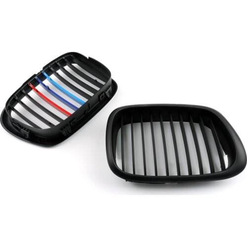 Artudatech Front Fence Grill Grille ABS Matt Black Mesh For BMW 5-Series E39 2001 2002 2003 2004 5Series