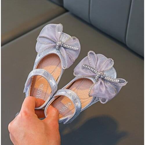 New Girls Single Princess Shoes Childrens Flat Cute Shose Kid Baby Bowknot Sandals Spring Summer