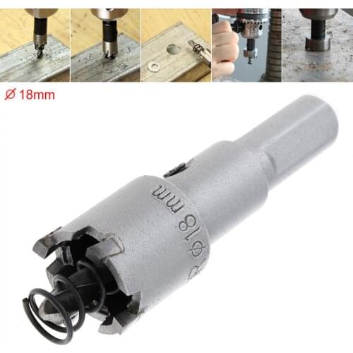 18MM Drill Bit Carbide Cutter Head HSS Drill Set Hole for Stainless Steel Metal Alloy Cutter Carbide Alloy Hole Opener