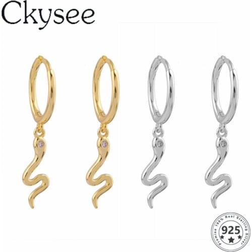 Ckysee Design 925 Sterling Silver Earrings Serpentine Pendant Drop Earrings For Women Fashion Earrings All-Match Fine Jewel