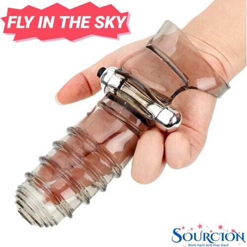 Sourcion Finger Sleeve Vibrator G Spot Massage Clit Stimulate Female Masturbator Sex Toy For Women Lesbian Orgasm Adult Products