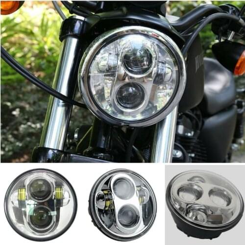 1PC 50W 5.75Inch Round LED Projector 6000K Motorcycle Headlight with Hi-Lo Beam for 5.75Inch Headlight 2008-2011 FLSTSB Softail