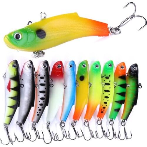 1PCS Winter Fishing Lure VIB Ice Fishing Lure Soft Lead Bait 7cm 17g Isca Artificial Bait Wobber Sinking Fishing Lure