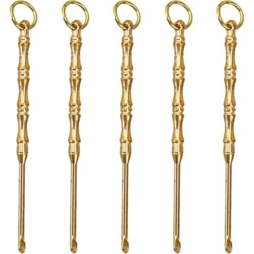 1PCS Ear Wax Pickers Brass Ear Picks Wax Removal Curette Remover Cleaner Ear Care Tool Ear Pick Beauty Tools