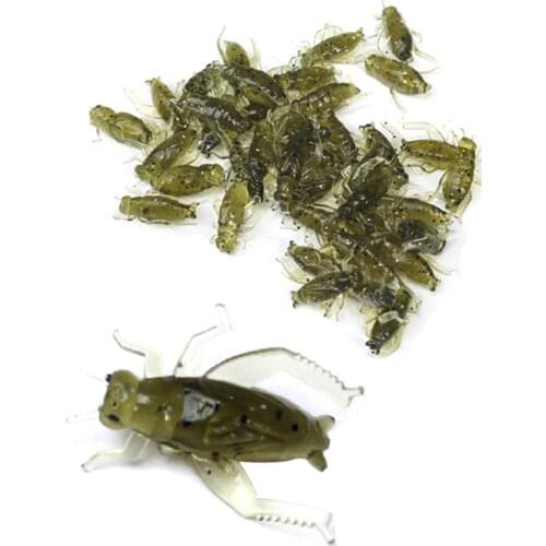 10Pcs/Lot Lightweight Grasshopper Soft Insect Bait Floating Cricket Artificial Fishing Lures Ocean Wobblers Silicone Bait