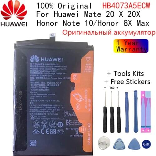 100% Orginal Huawei HB3973A5ECW HB4073A5ECW 5000mAh Battery For HUAWEI Honor 8X Max/Honor Note 10 /Mate 20X 20 X EVR-AL00+Tools