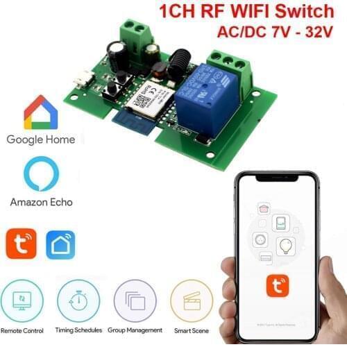 1CH Tuya Wireless Switch WiFi Switch Modul Smart life APP,Remote Control,DIY Smart Home work with Alexa Google Home/Tuya APP