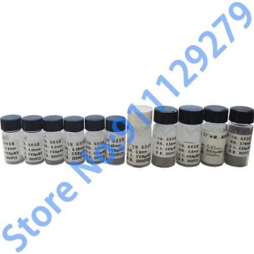 25K 0.2mm/0.25mm/0.3mm/0.35mm/0.4mm/0.45mm/0.5mm/0.55/0.6mm/0.65mm/0.76mm Leaded Soldering Balls BGA Solder Balls