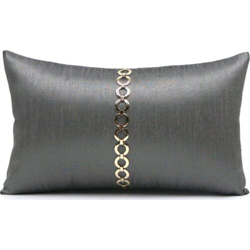 30x50cm luxury gold/grey cushion cover pillowcase sofa decorative metal lumbar pillow cover backrest