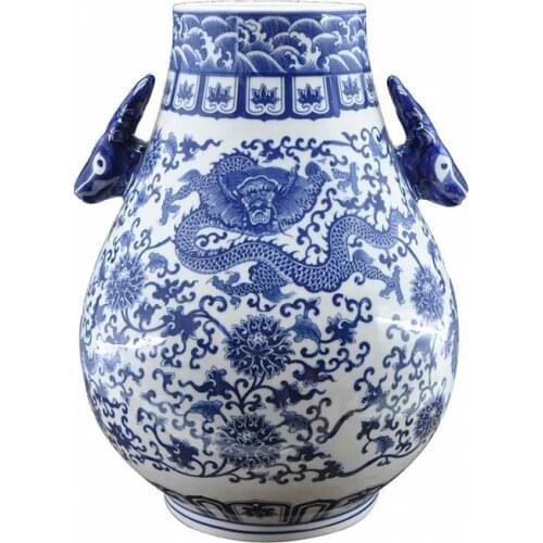 Antique lottos interlocking deer ceramics crafts decoration classical home vase