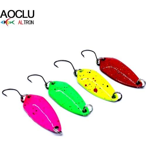 AOCLU Pesca Copper Spoon Bait 2.5g Metal Fishing Lure With Single Hook Hard Bait Lures Spinner For Trout Perch Chub Salmon